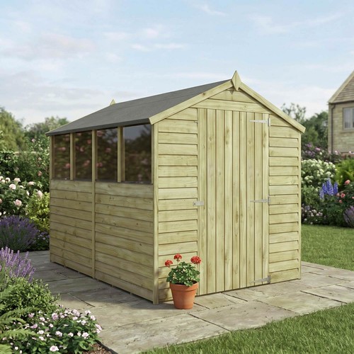 8x6 wooden garden shed overlap - wooden,