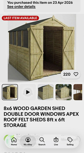 8x6 wood garden - garden, shed