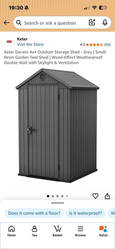 Keter darwin garden shed 4x4ft - darwin,