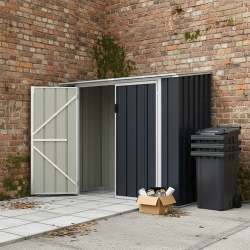 Anthracite metal garden - garden, shed
