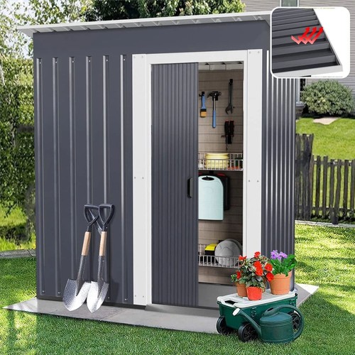 Anthracite metal garden shed - anthracite,