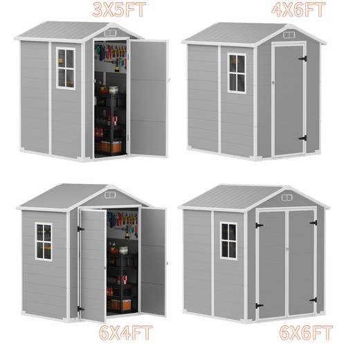 Plastic garden shed with - with, floor